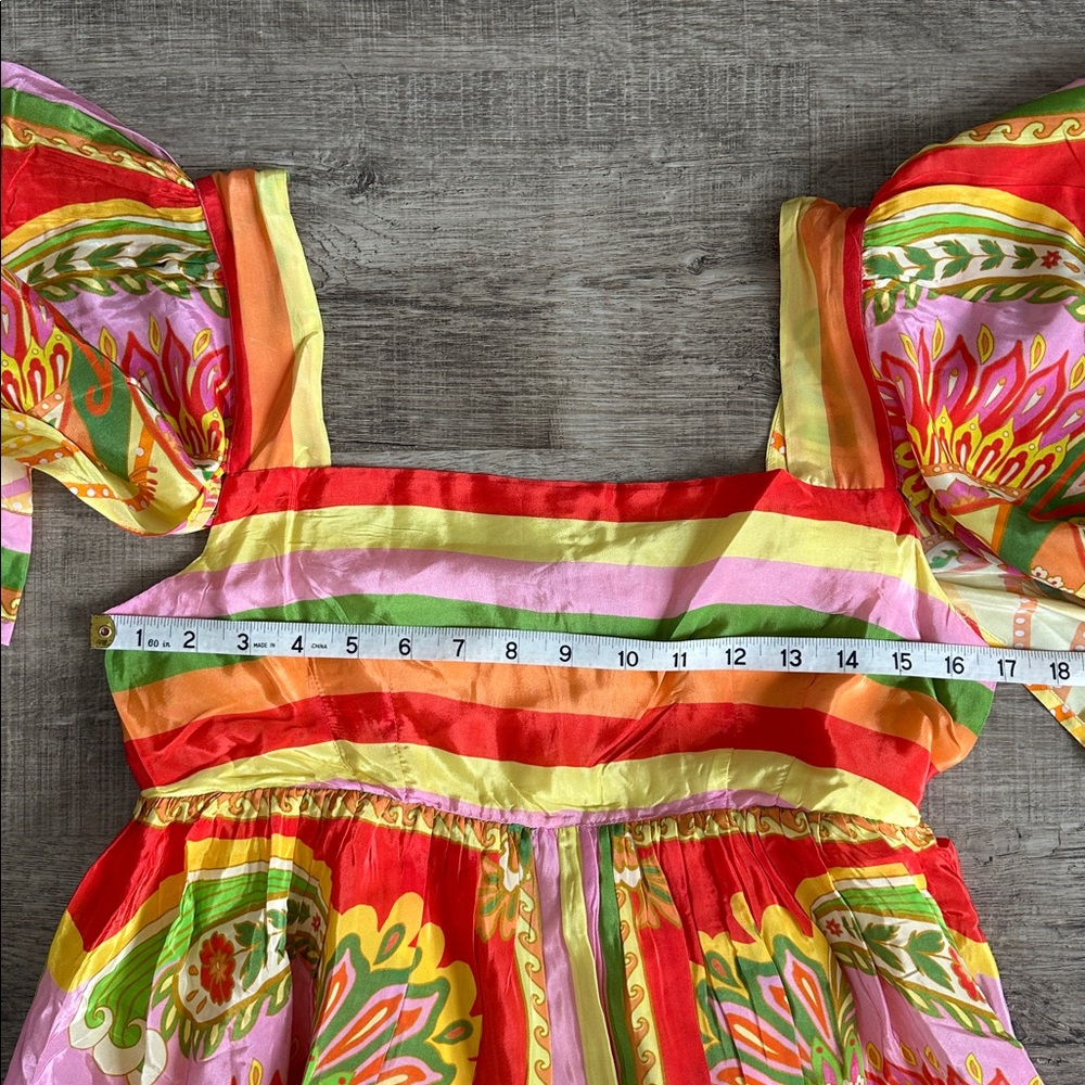 NWT Farm Rio Beach Toucans Scarf MIDI dress- multicolor - Picture 5 of 11